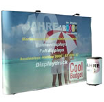 Details zu Faltdisplay "Cool Budget" 4x3 inkl. Druck, Tonne und Leuchten