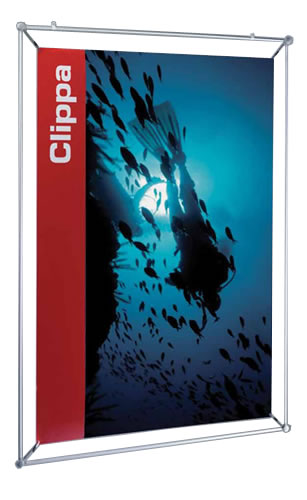Plakatrahmen "X-Clippa" f�r Werbebanner (Rahmen und Plakatstaender)