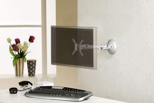 LCD-Halterung Duo bis 30 Zoll mit 2 Gelenken aus Aluminium (Multimedia)