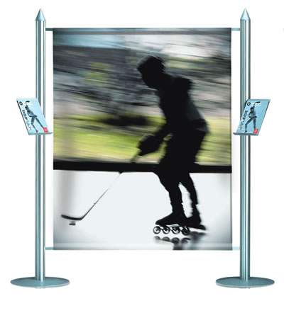 Vario D2 Textildisplay inkl. Fahnendruck (Bannerdisplays)