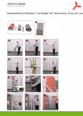 Aufbau Faltdisplay "Cool Budget" inkl. Bedruckung, Tonne und Leuchten