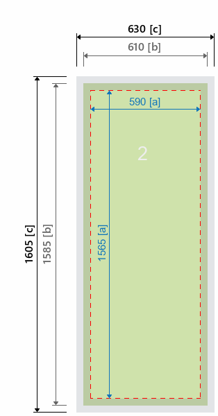 Grafikmasse f&uuml;r 114772 Bannerdisplay "Magnet Frame" doppelseitig :