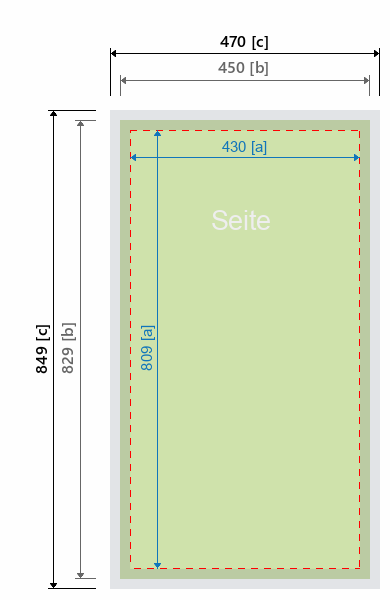 Grafikmasse f&uuml;r 513525 EC-Counter "EC-2 rechteckig" Farbe der Deckplatte:Grau