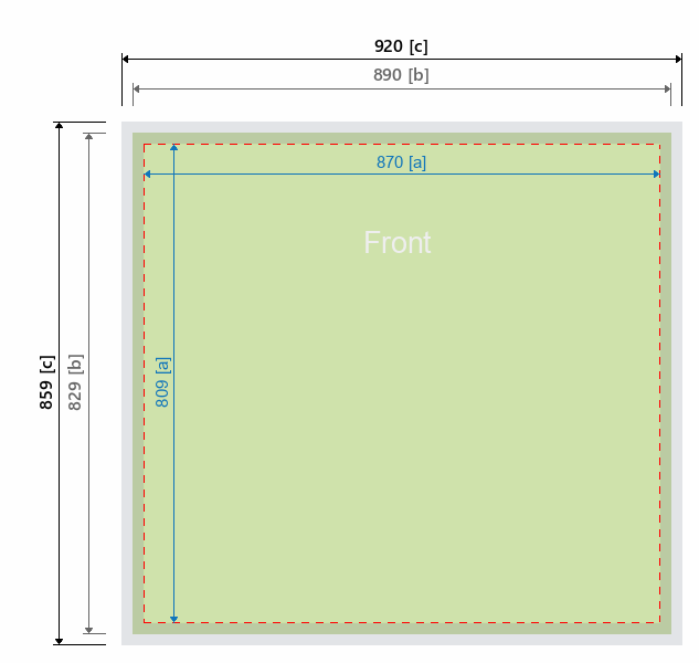 Grafikmasse für 513535 EC-Counter "EC-3 mit Ablage" Farbe der Deckplatte:Grau