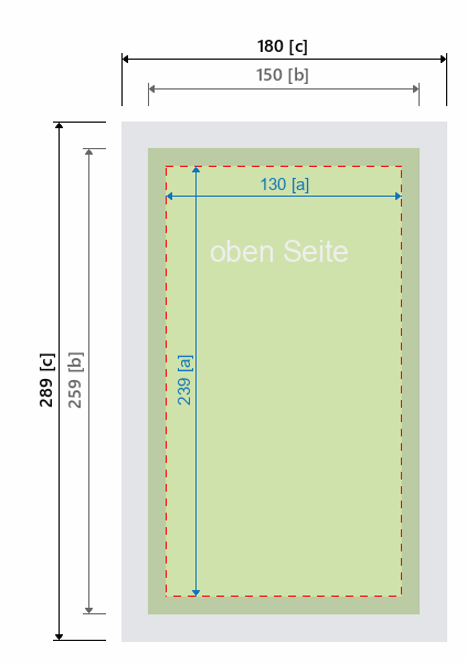 Grafikmasse für 513535 EC-Counter "EC-3 mit Ablage" Farbe der Deckplatte:Grau