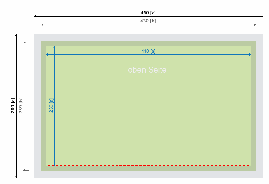Grafikmasse für 513545 EC-Counter "EC-4 Pult" Farbe der Deckplatte:Grau