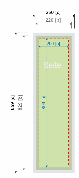 Grafikmasse für 513555 EC-Counter "EC-5 breit" Farbe der Deckplatte:Grau