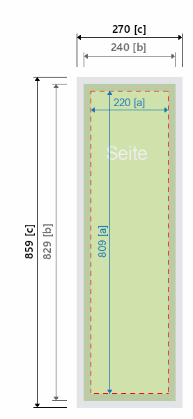 Grafikmasse für 513565 EC-Counter "EC-6" Farbe der Deckplatte:Grau