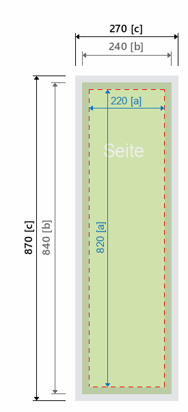 Grafikmasse f&uuml;r 513565 EC-Counter "EC-6" Farbe der Deckplatte:Grau