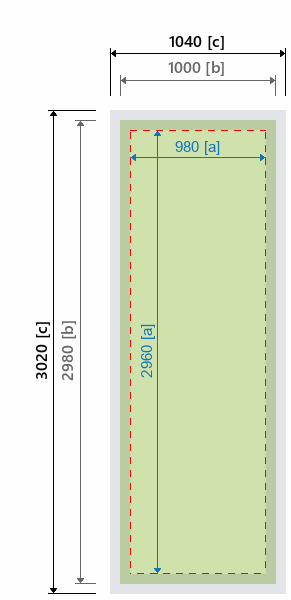 Grafikmasse f&uuml;r 162082 LED-Messewand "BigFrame Lightbox" :
