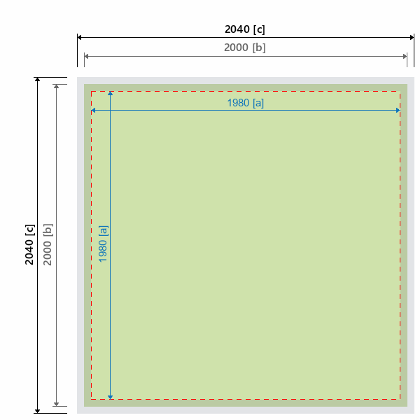 Grafikmasse f&uuml;r 162161 LED-Messewand "BigFrame Lightbox" :