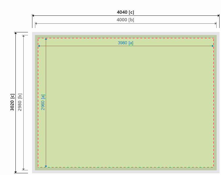 Grafikmasse f&uuml;r 162213 LED-Messewand "BigFrame Lightbox" :