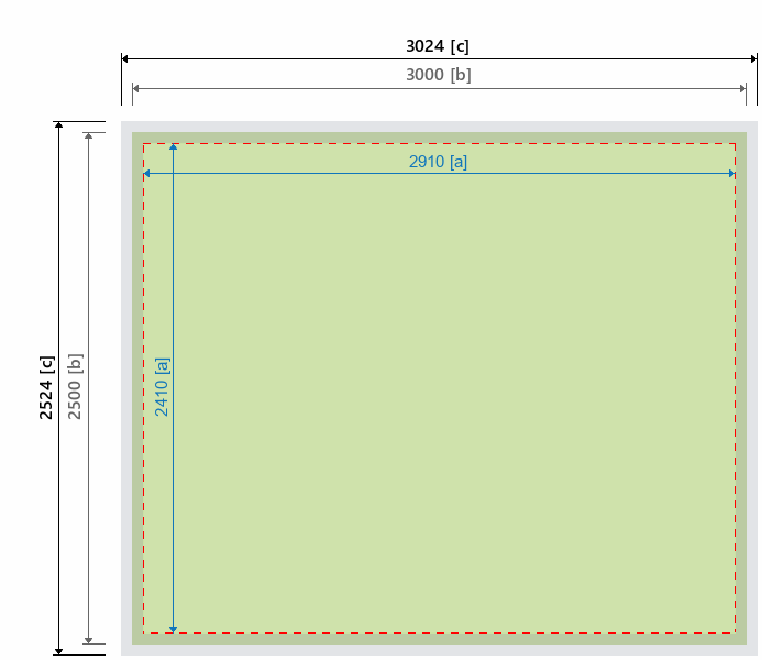 Grafikmasse f&uuml;r 530352 LED-Wand "Illuminova 125mm" :