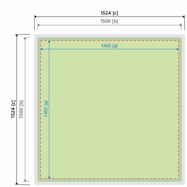 Grafikmasse f&uuml;r 530327 "LED Wandrahmen 75mm" Farbe:schwarz