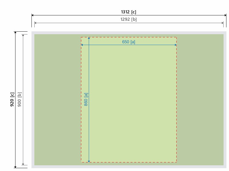 Grafikmasse f&uuml;r 511621 Messetheke "Double D" :