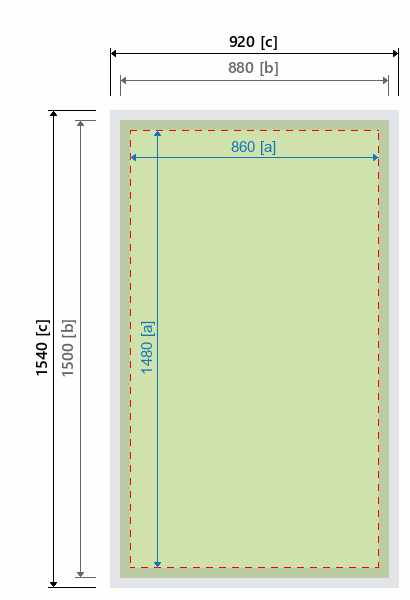 Grafikmasse f&uuml;r 162021 Messewand "BigFrame Lightbox" :