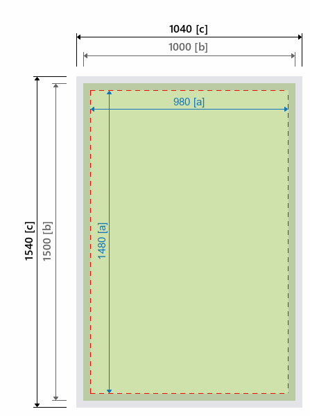 Grafikmasse f&uuml;r 162061 Messewand "BigFrame Lightbox" :