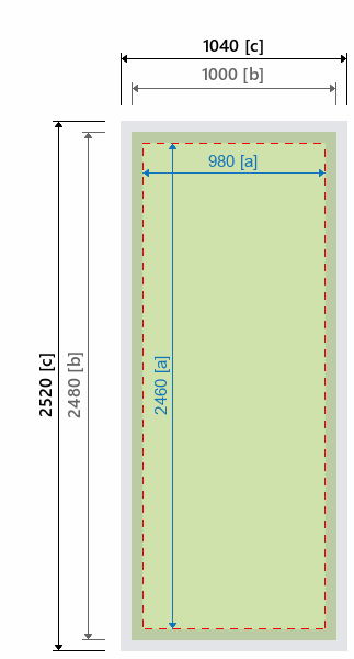 Grafikmasse f&uuml;r 162081 Messewand "BigFrame Lightbox" :