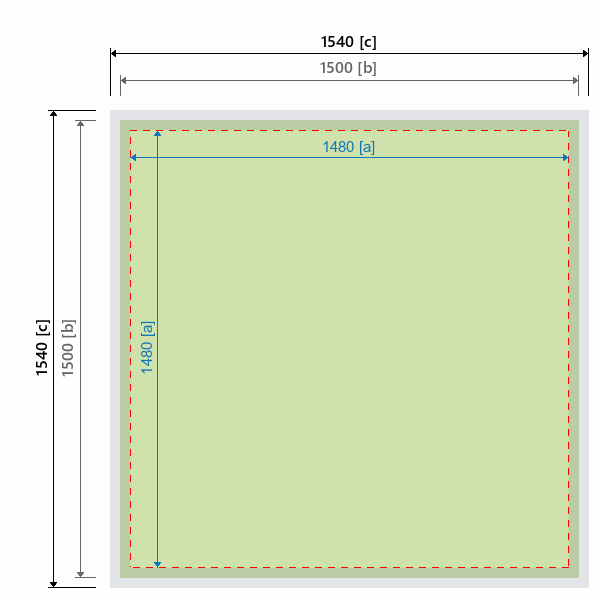 Grafikmasse f&uuml;r 162101 Messewand "BigFrame Lightbox" :
