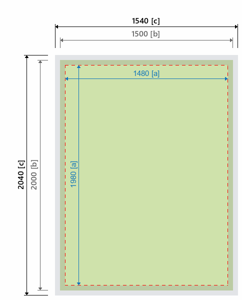 Grafikmasse f&uuml;r 162121 Messewand "BigFrame Lightbox" :