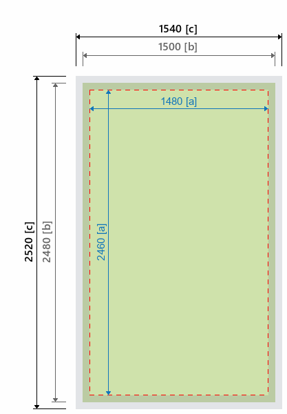 Grafikmasse f&uuml;r 162131 Messewand "BigFrame Lightbox" :