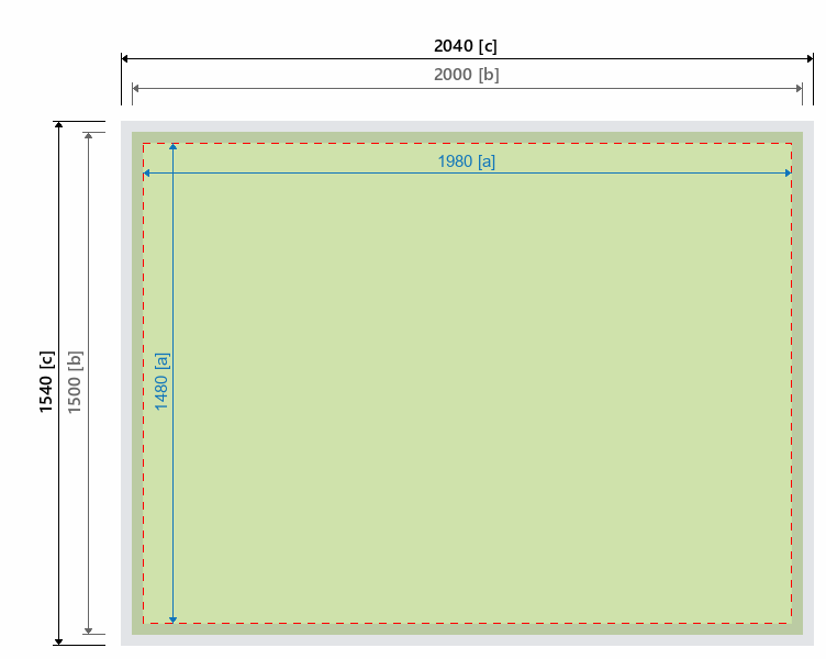 Grafikmasse f&uuml;r 162151 Messewand "BigFrame Lightbox" :