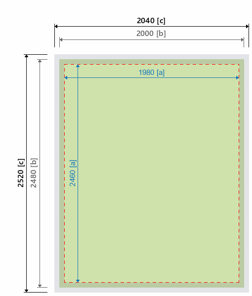 Grafikmasse f&uuml;r 162171 Messewand "BigFrame Lightbox" :