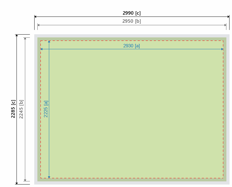 Grafikmasse f&uuml;r 202690 Messewand "Classicframe" :