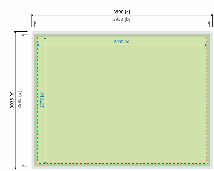 Grafikmasse f&uuml;r 202760 Messewand "Classicframe" :
