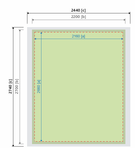 Grafikmasse f&uuml;r 162611 Messewand "Fabric System" :