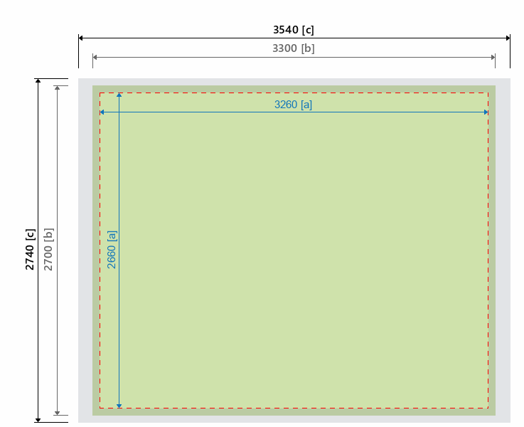 Grafikmasse f&uuml;r 162671 Messewand "Fabric System" :