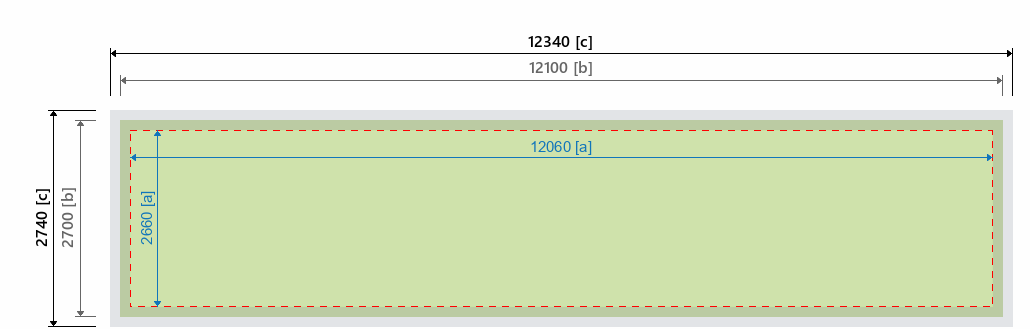 Grafikmasse f&uuml;r 162731 Messewand "Fabric System" :