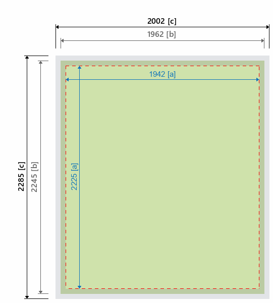 Grafikmasse f&uuml;r 202450 Messewand "Lightframe" :