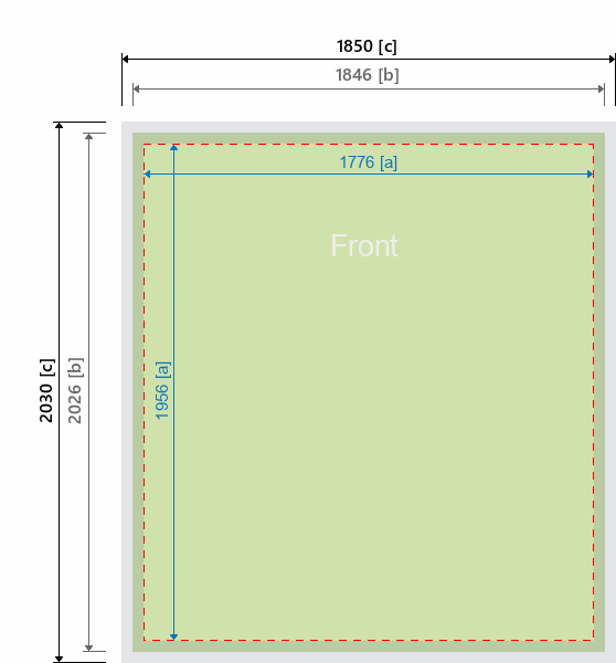 Grafikmasse für 202320 Messewand "Modulate" Eckenform:eckig