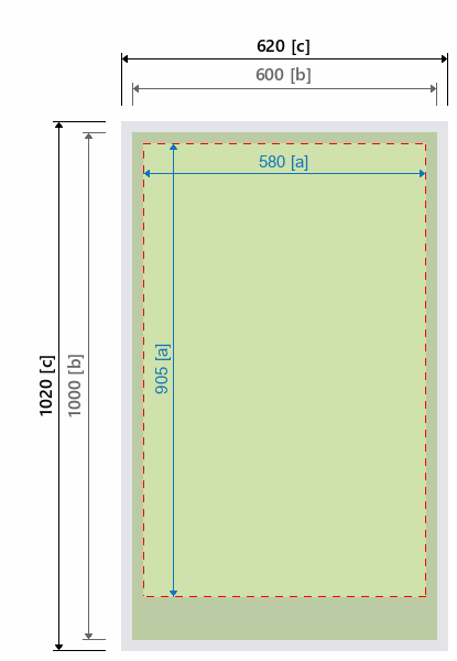 Grafikmasse f&uuml;r 140210 Plattenhalter "New Wedge" bedruckte Platte:ohne