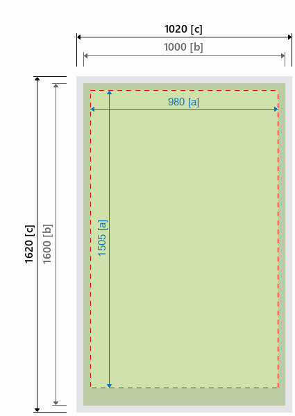 Grafikmasse f&uuml;r 140230 Plattenhalter "New Wedge" bedruckte Platte:ohne