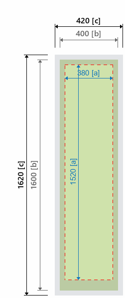 Grafikmasse f&uuml;r 140510 Plattenhalter "Panel Base DESIGN"  bedruckte Platte:ohne