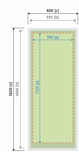 Grafikmasse f&uuml;r 140520 Plattenhalter "Panel Base DESIGN"  bedruckte Platte:ohne
