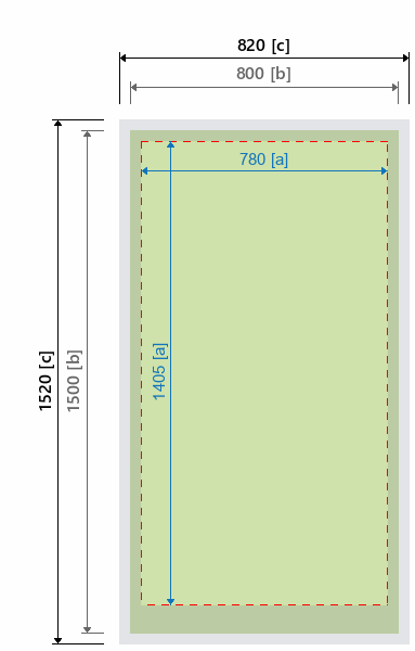 Grafikmasse f&uuml;r 140220 Plattenhalter "Wedge" :