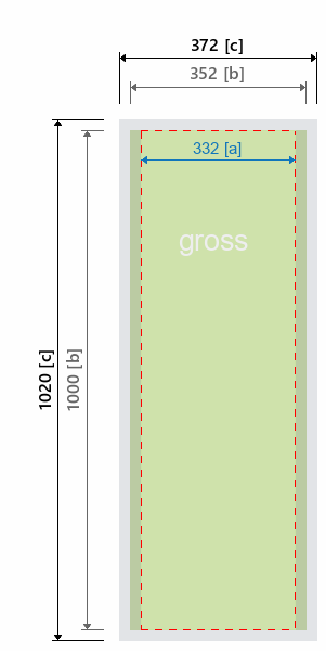 Grafikmasse f&uuml;r 513001 Promotiontheke "Pirouet quadratisch" Größe der Panels:pro Etage