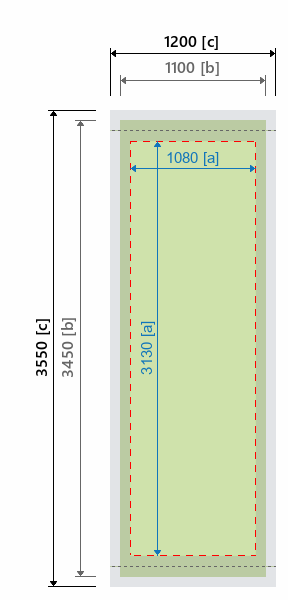 Grafikmasse f&uuml;r 115001 hohe Banner-Wand "StageXXL" :