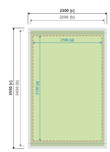 Grafikmasse f&uuml;r 115021 hohe Banner-Wand "StageXXL" :
