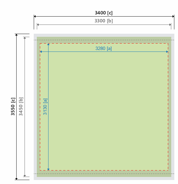 Grafikmasse f&uuml;r 115041 hohe Banner-Wand "StageXXL" :